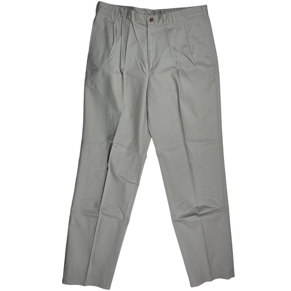 Farah Men's Pleated Front Chino Pants Khaki Tan Cotton Twill 38W x 34L